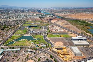 Overhead view of Riverview Park in Mesa, AZ.